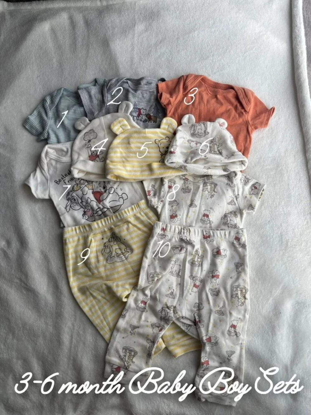 3-6M Baby Boy 10 Piece Winnie the Pooh Clothing Bundle